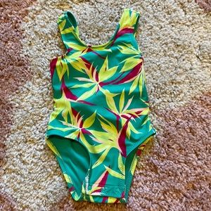 Printed Back Tie-Cutout One-Piece Swimsuit for Baby